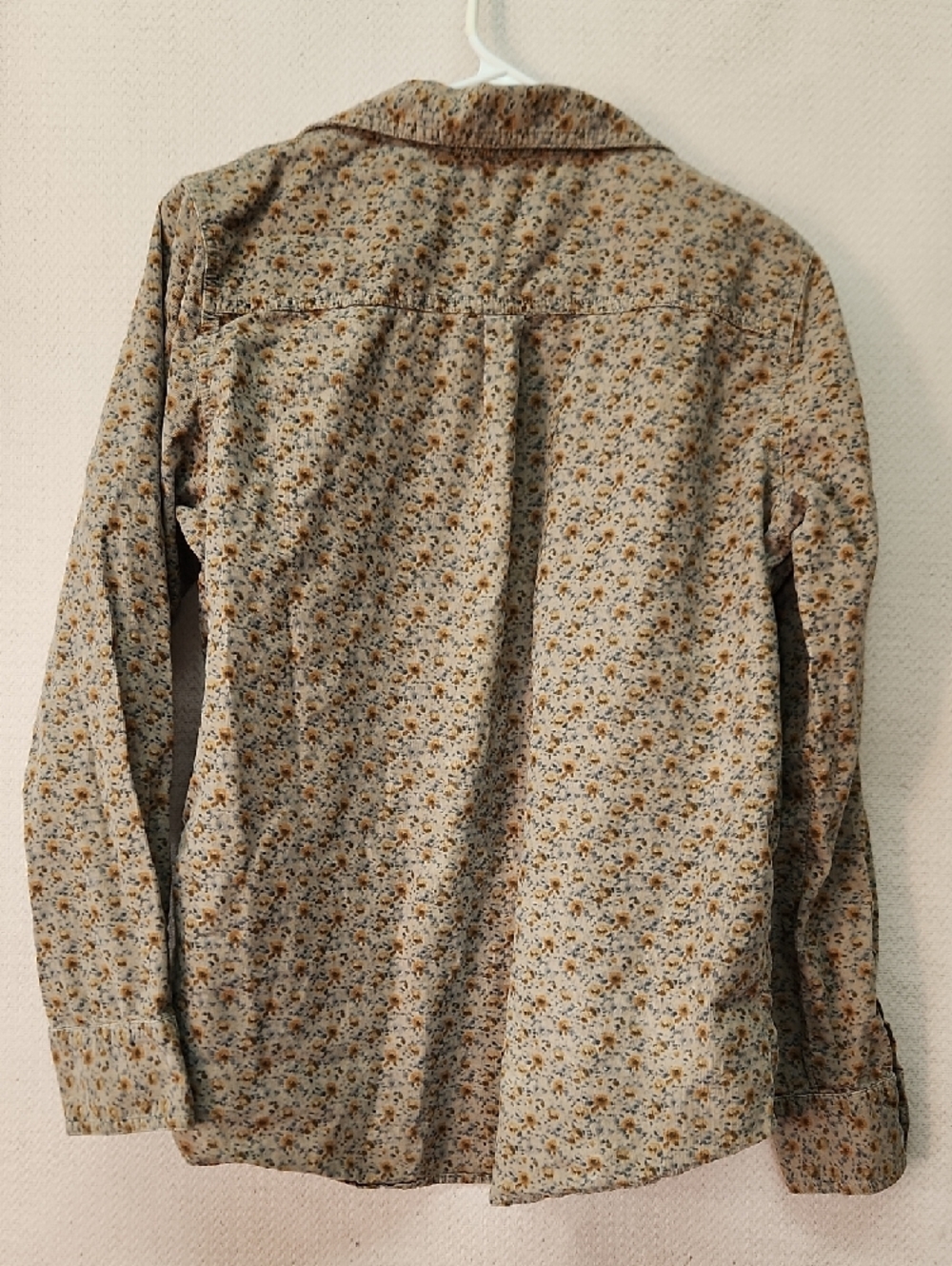 Orvis Taupe Floral Button-Up with Mustard Accents - Picture 3 of 3
